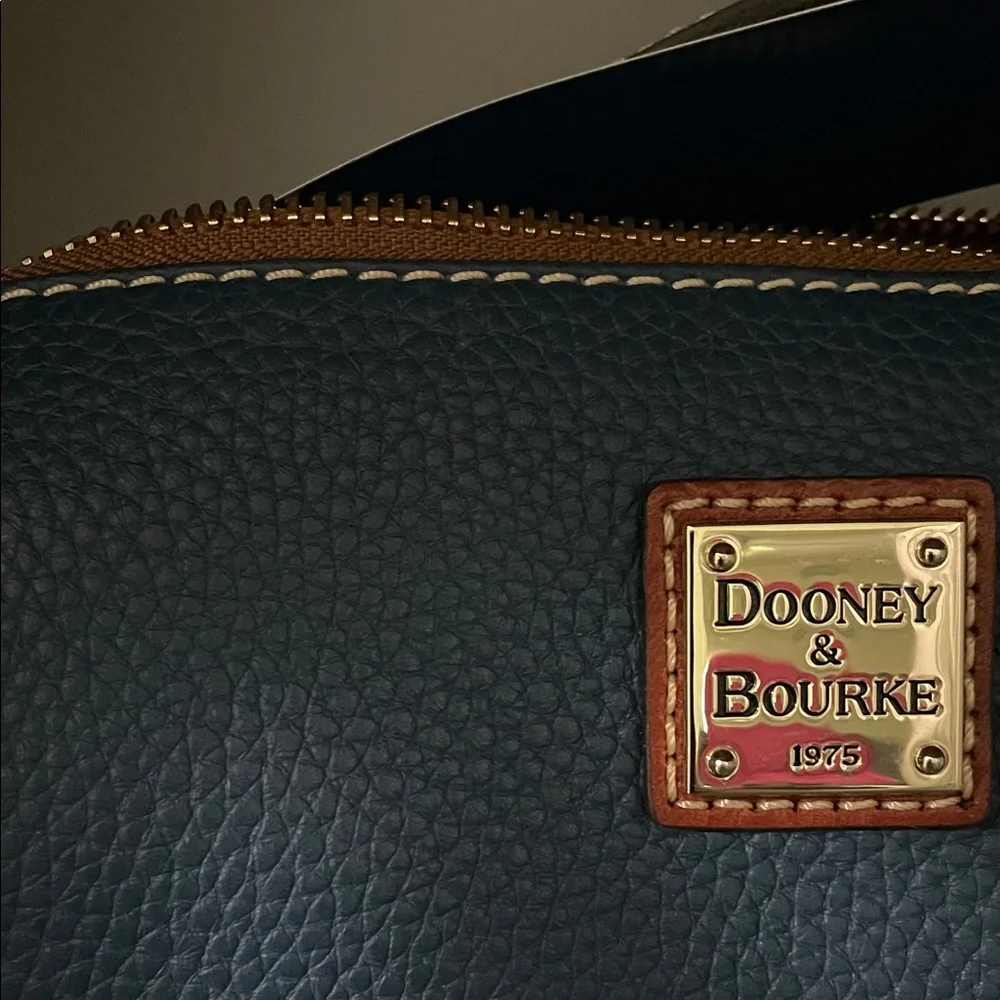 Dooney & Bourke Blue Leather Crossbody with Brown Trim. **NWT** - Picture 2 of 7